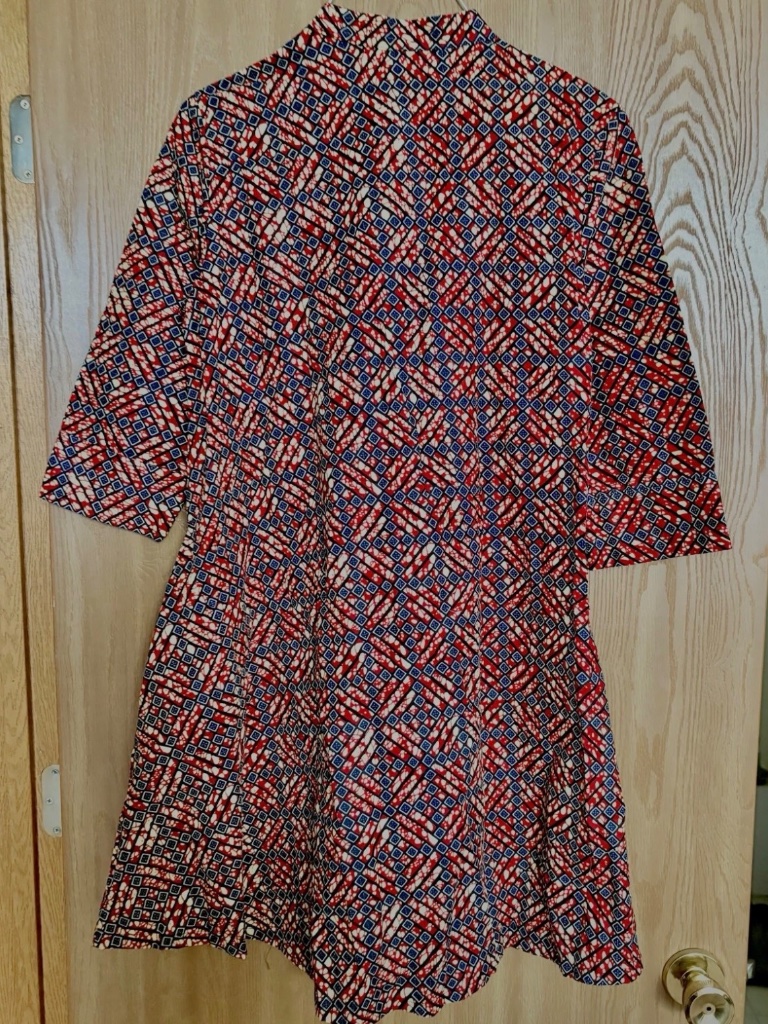 Zuri 100% Cotton Midi Shirt Dress Size S Summer Vacation Made In Kenya Nwt — image 2 of 8